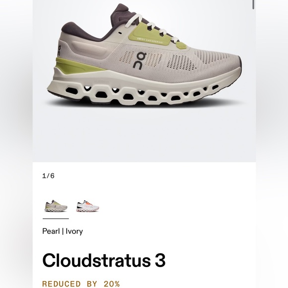 On Running Cream and Olive Sneakers - Picture 1 of 6